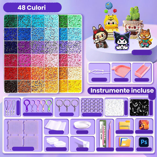 Kit Margele Perle Flippy, Set DIY 3D, 48 Culori, 4000 piese - Default Title (1) [ps:f9046577-d089-4570-8b56-7db59eeb3cdf]