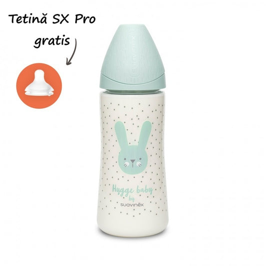 Biberon 360 ml cu tetină rotundă din silicon, debit - Imagine 1 [ps:9c2e57d1-e63f-4183-b2e0-27683f343e17]