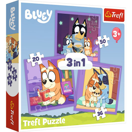 PUZZLE TREFL 3IN1 BLUEY FACETI CUNOSTINTA CU BLUEY - Imagine 1 [ps:f9894589-1d87-4cd8-90b9-437a50cce2e9]