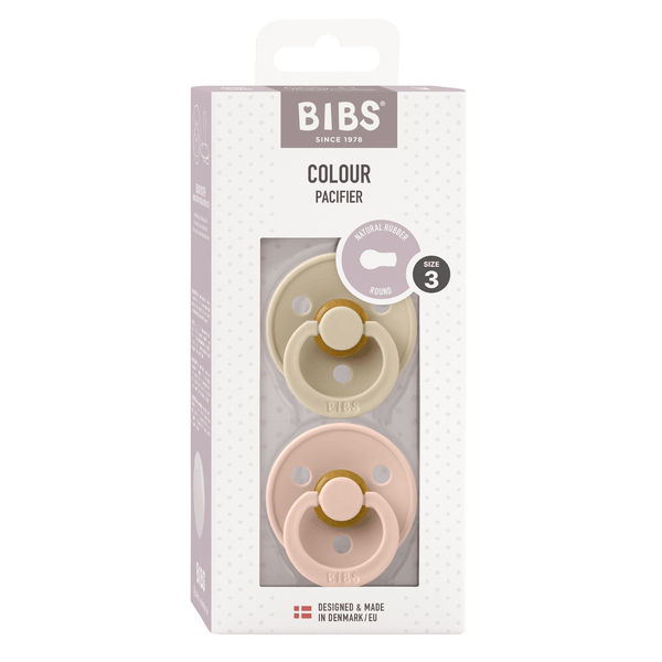 Set 2 Suzete BIBS Colour Latex, Tetină Rotundă, 18 luni+ - Vanilla/Blush (1) [ps:e7f0edab-f5cd-43a9-8f4a-26219e54cb55]