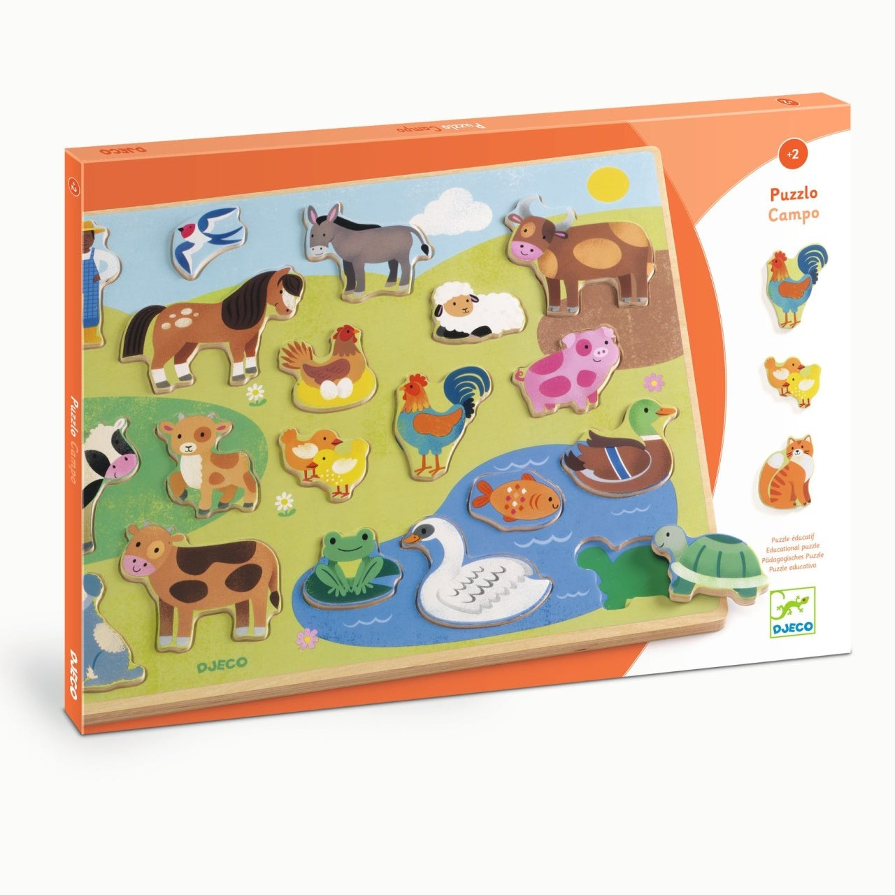 Puzzle din lemn Ferma, Djeco - Imagine 1 [ps:d980742e-329c-4716-8c57-145d89d85b12]