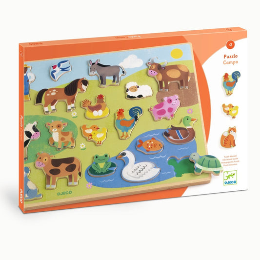 Puzzle din lemn Ferma, Djeco - Imagine 1 [ps:d980742e-329c-4716-8c57-145d89d85b12]