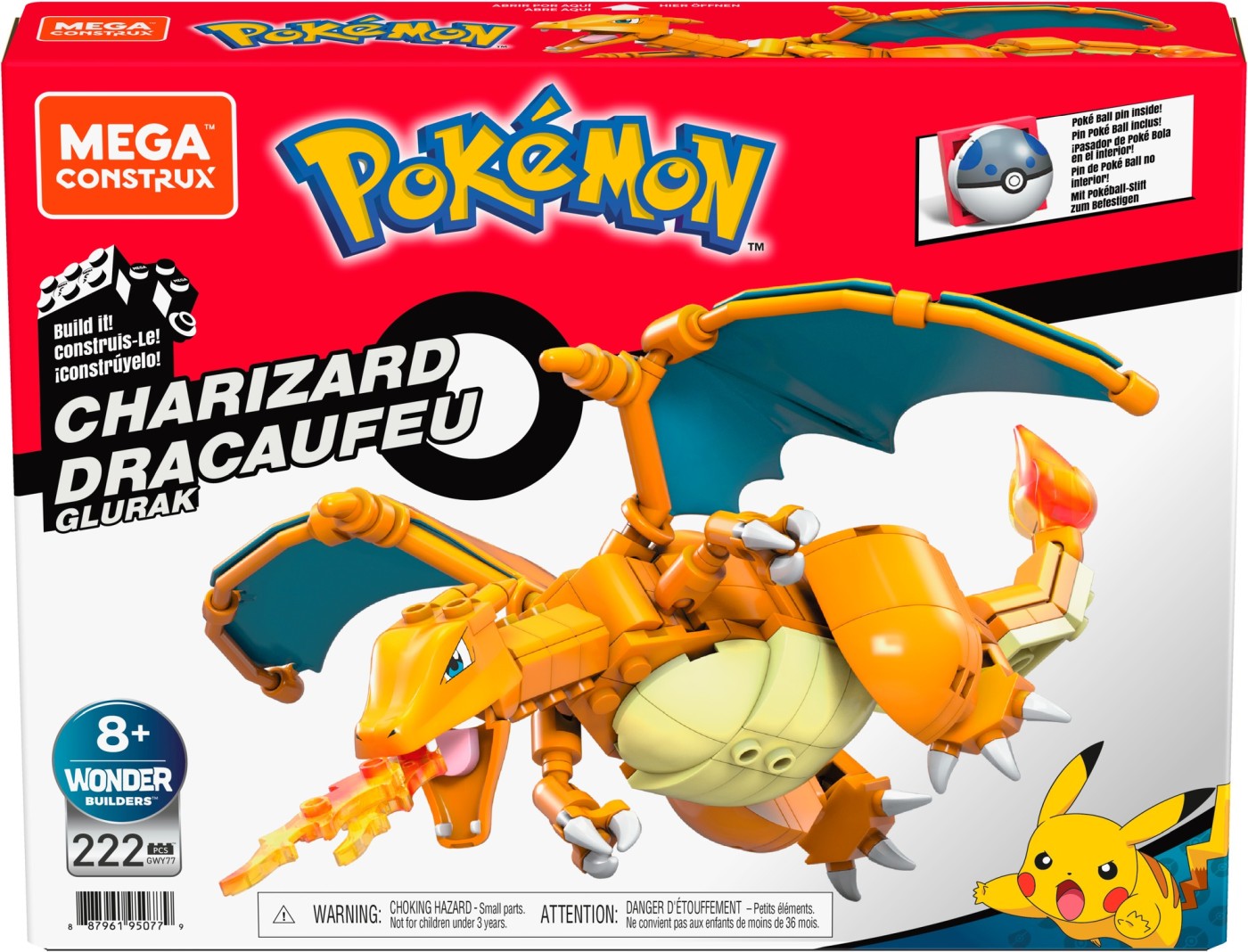POKEMON MEGA CONSTRUX CHARIZARD DRACAUFEU GLURAK Mattel - Imagine 1 [ps:0a2153c3-ffdc-44b5-8191-28a403723b7d]