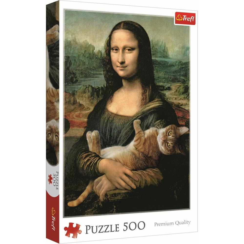 PUZZLE TREFL 500 MONALISA CU PISICA - Imagine 1 [ps:3b2846be-449d-48e5-a209-aeaa7cf63198]