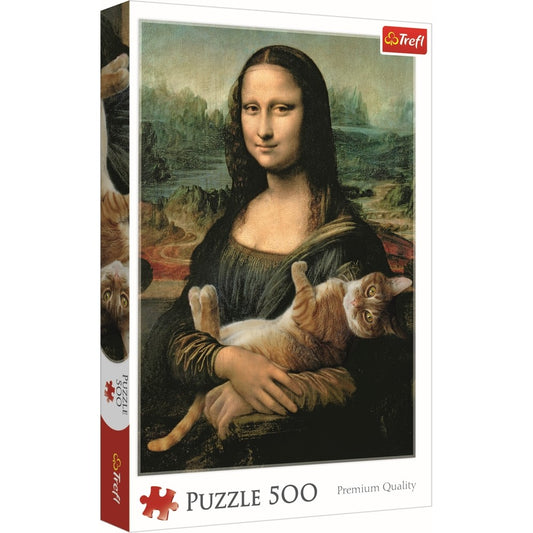 PUZZLE TREFL 500 MONALISA CU PISICA - Imagine 1 [ps:3b2846be-449d-48e5-a209-aeaa7cf63198]