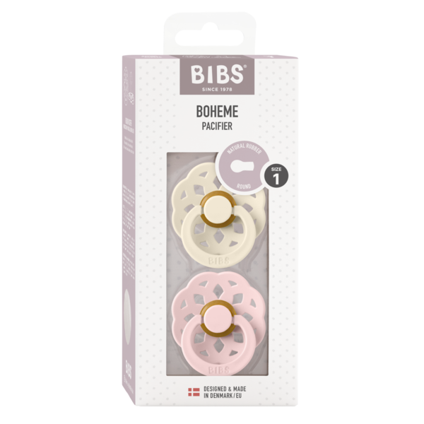 Set 2 Suzete BIBS Boheme Latex, Tetină Rotundă, 0 luni - Ivory/Blossom (1) [ps:b1e1b838-a2a1-4591-8b8e-a7583e93f1fb]