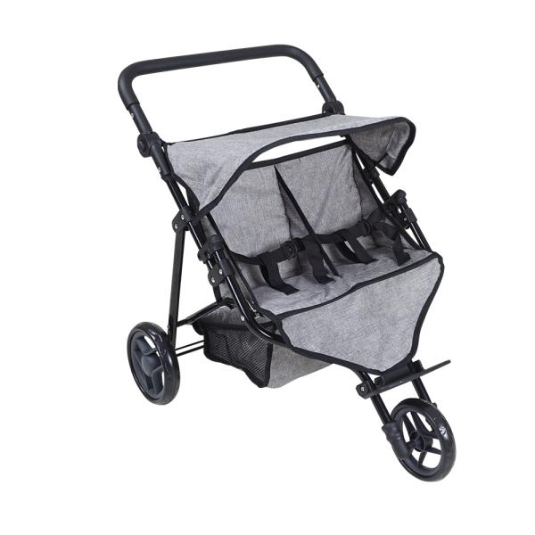 Cărucior Dublu Papuși Knorr Toys Duo, Jeans Grey - Default Title (1) [ps:d71cbd12-1ee7-4471-a6dd-56b01c3c7e77]