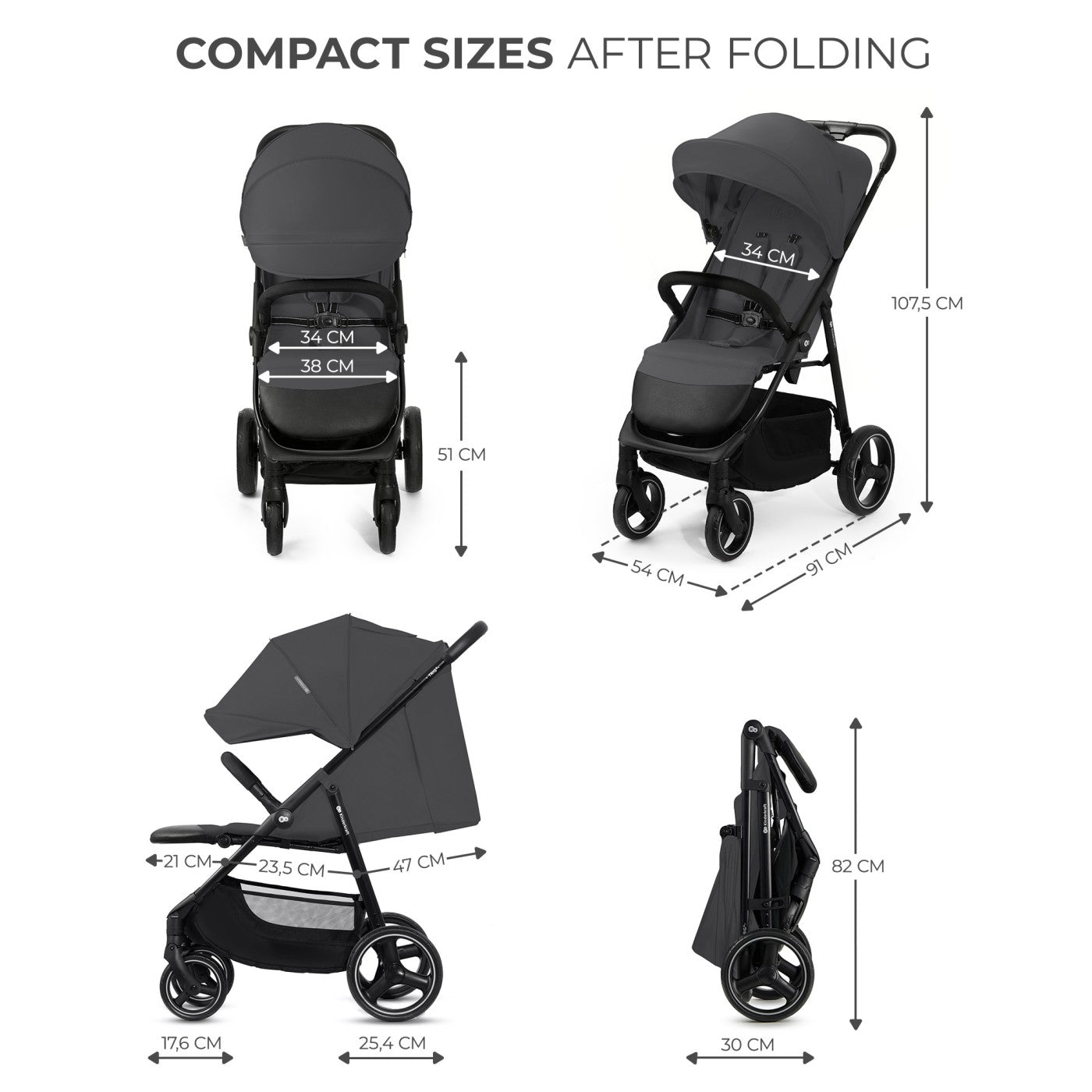 CARUCIOR SPORT KINDERKRAFT TRIG3 GRANITE GREY - Gri [ps:43d74626-525b-4aaf-b302-e5d180c082be]