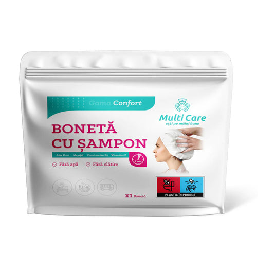 MULTI CARE Confort, boneta, cu sampon, fara clatire, 1 buc - Imagine 1 [ps:99e4bb30-970c-4fd9-aca1-3e7aace6b776]
