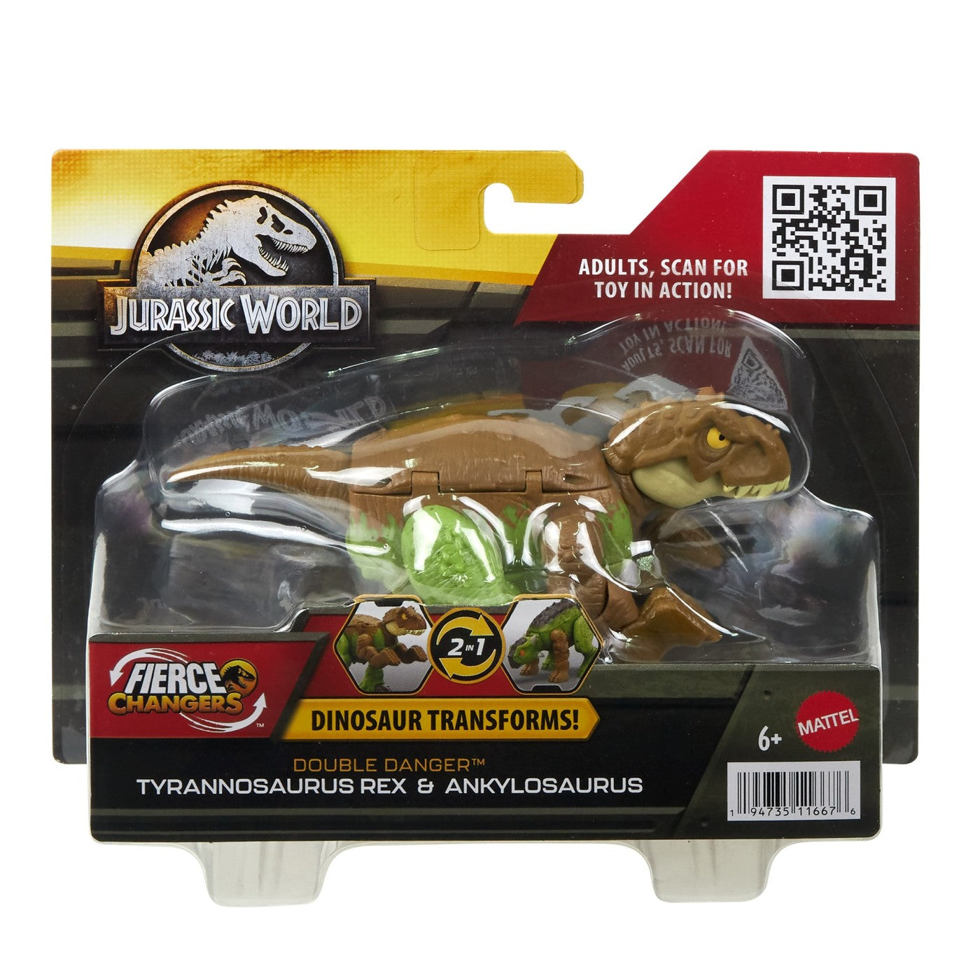 JURASSIC WORLD FIERCE CHANGERS DOUBLE DANGER DINOZAUR - Verde