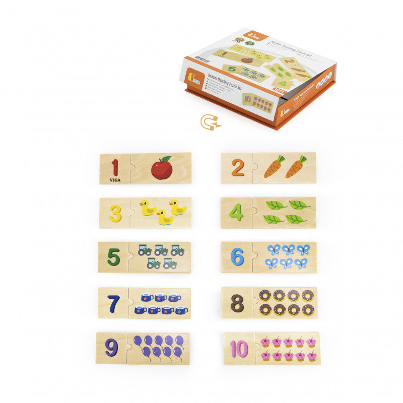 Set puzzle Potriveste numarul, Viga - Imagine 1