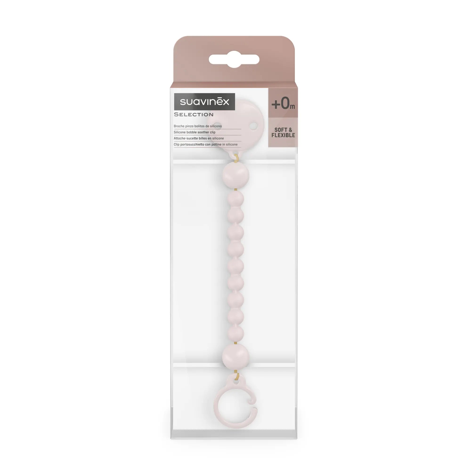 Lănțișor Suzetă Silicon Bej Colour Essence - Suavinex - Roz (1) [ps:e42b2249-55cb-491c-8a7f-d4ba512ba626]