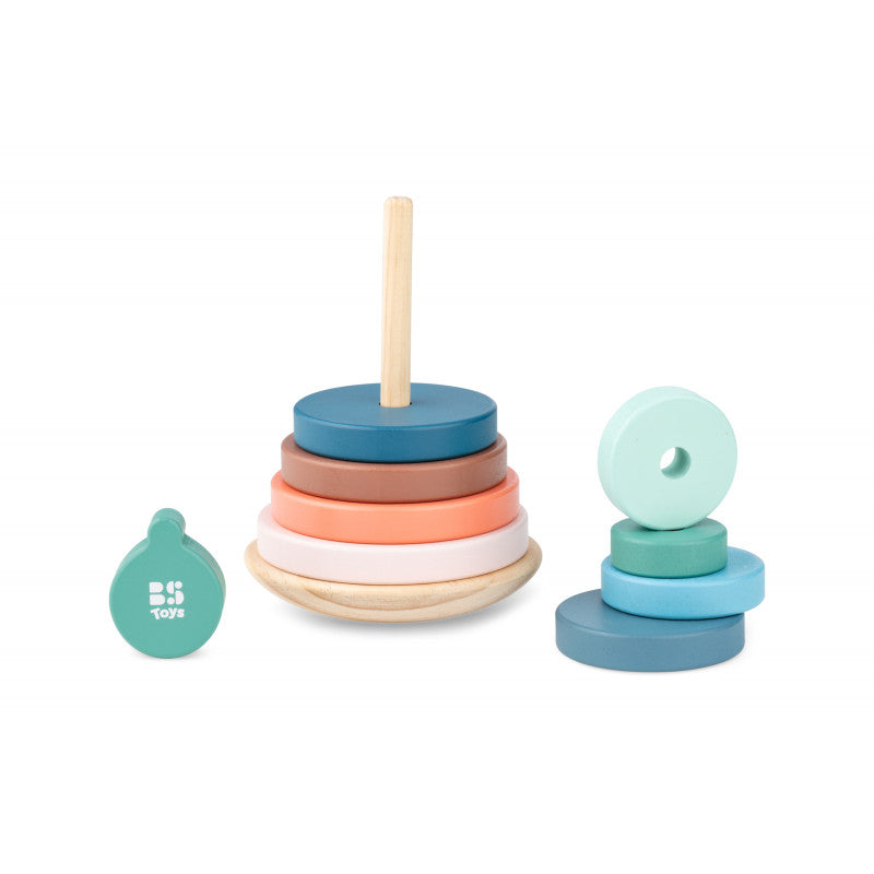 Turn de stivuire cu inele din lemn, BS Toys - Imagine 1 [ps:52c44731-d8dd-4350-94de-72c46dae20bb]