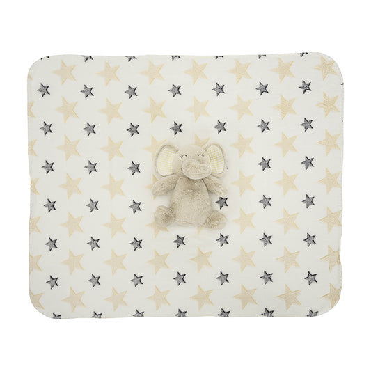 Păturică Moale cu Elefant Lorelli Nappy, Blue, 90x75 cm - Beige (1) [ps:454e6376-2953-4fde-a830-6eb095ddef6e]