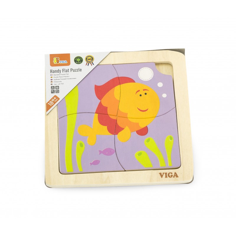 Puzzle din lemn din 4 piese mari - peste, Viga [ps:b13dd647-a264-4b46-9126-303970f0b3e8]
