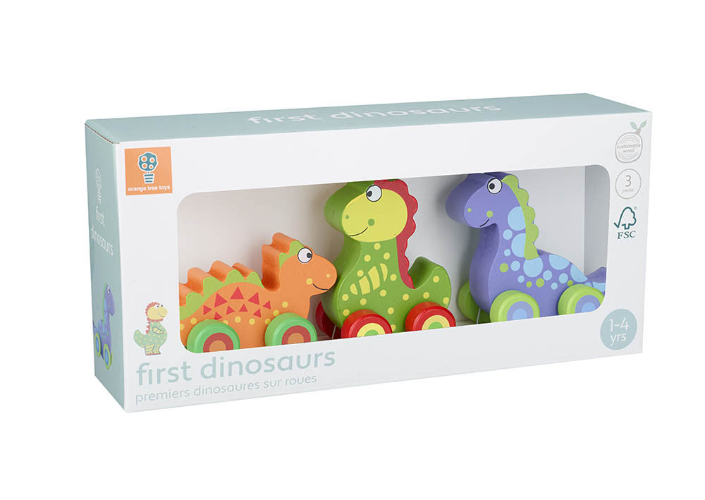Primii mei dinozauri - set jucarii cu roti, Orange Tree Toys - Imagine 1 [ps:c63b607f-85bc-47ff-8921-2a919459108f]