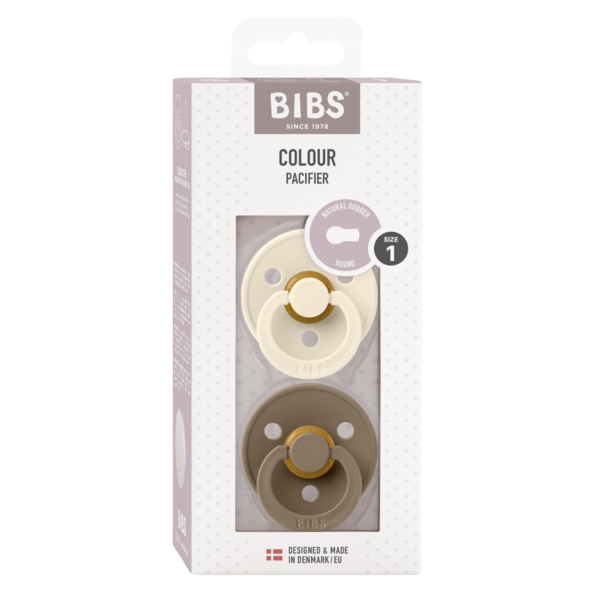 Set 2 Suzete BIBS Colour Latex, Tetină Rotundă, 0 luni - Ivory/Dark Oak (1) [ps:69344a71-52aa-43d7-972e-7d021f18c846]