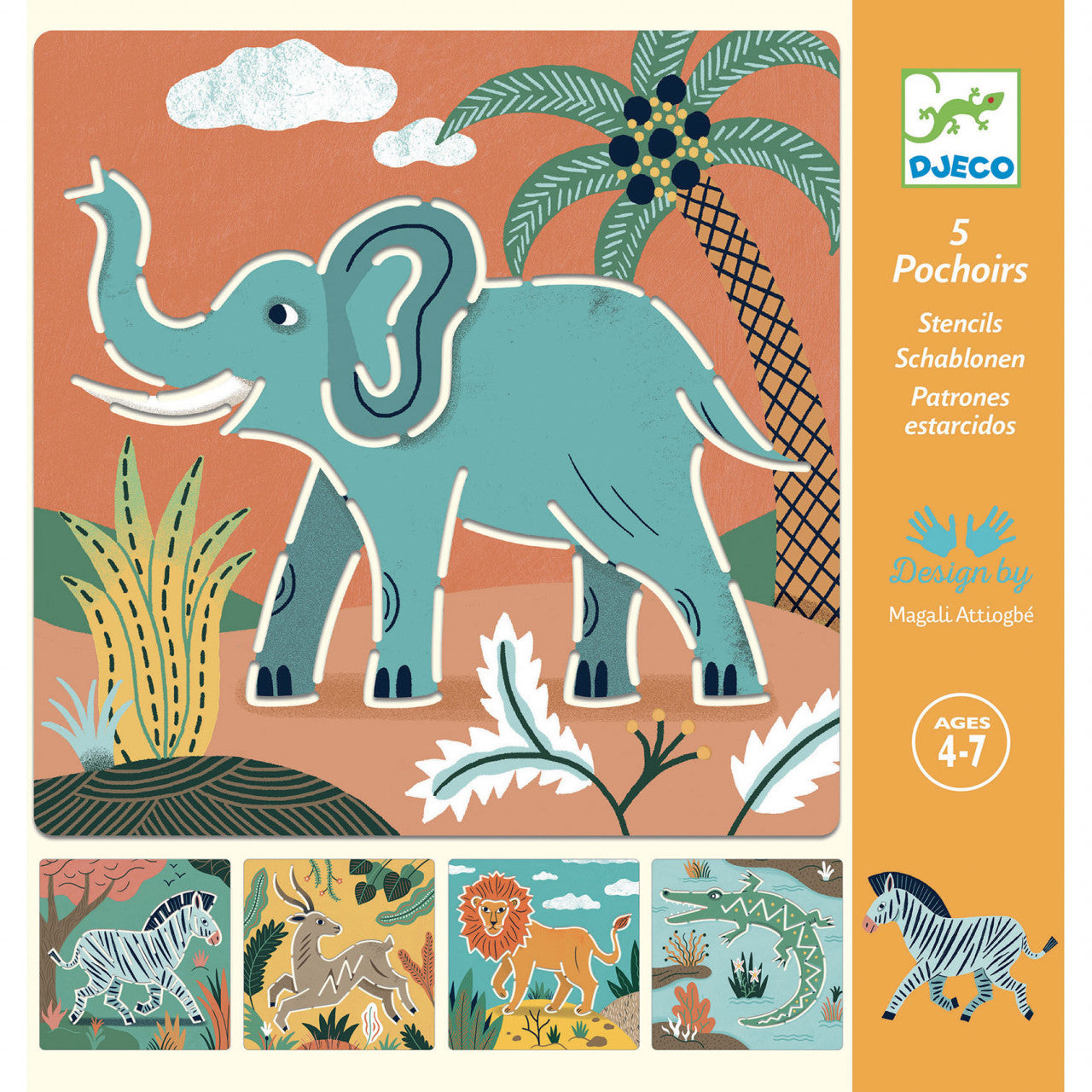 Sabloane Animale salbatice, Djeco - Imagine 1 [ps:e6a36aa5-0194-46df-9371-67cc4267ea96]