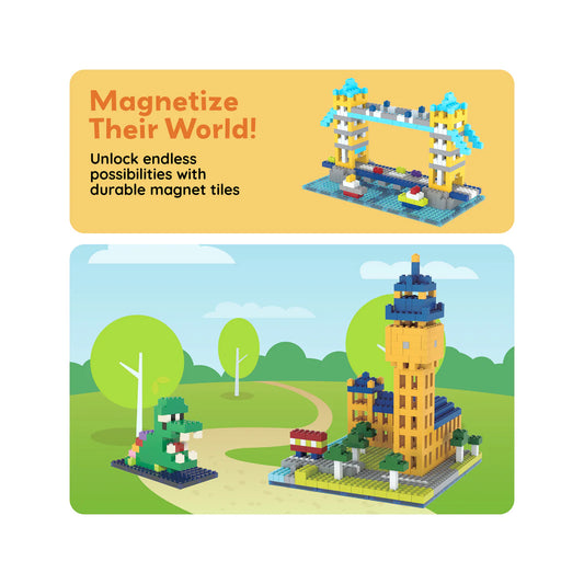 PICASSO TILES Set Construcție Magnetic, 12 Placi și 500 - Default Title (1) [ps:69320dfc-f90e-408f-8e8a-d24dcf44c713]