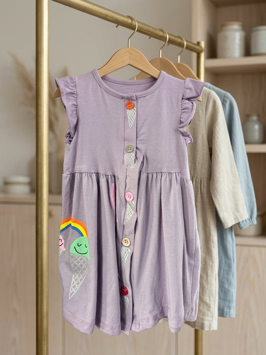 Rochie fetiță cu înghețată și curcubeu, bumbac, Osso - 2 ANI (1) [ps:395dcaae-dcf0-48f6-96e6-a189035a22c4]