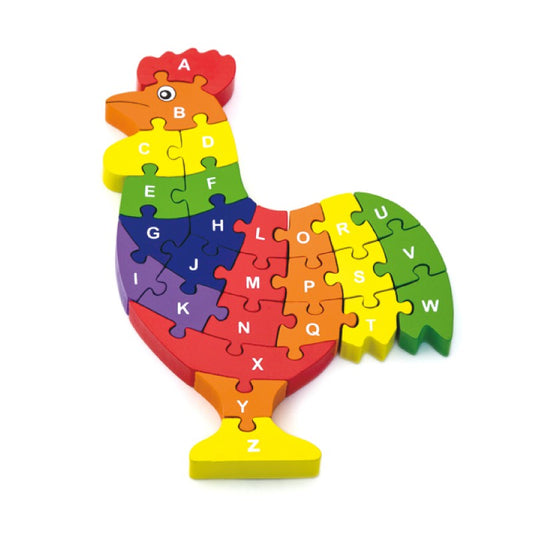 Puzzle din lemn 3D cu litere mici si mari - cocos - Imagine 1