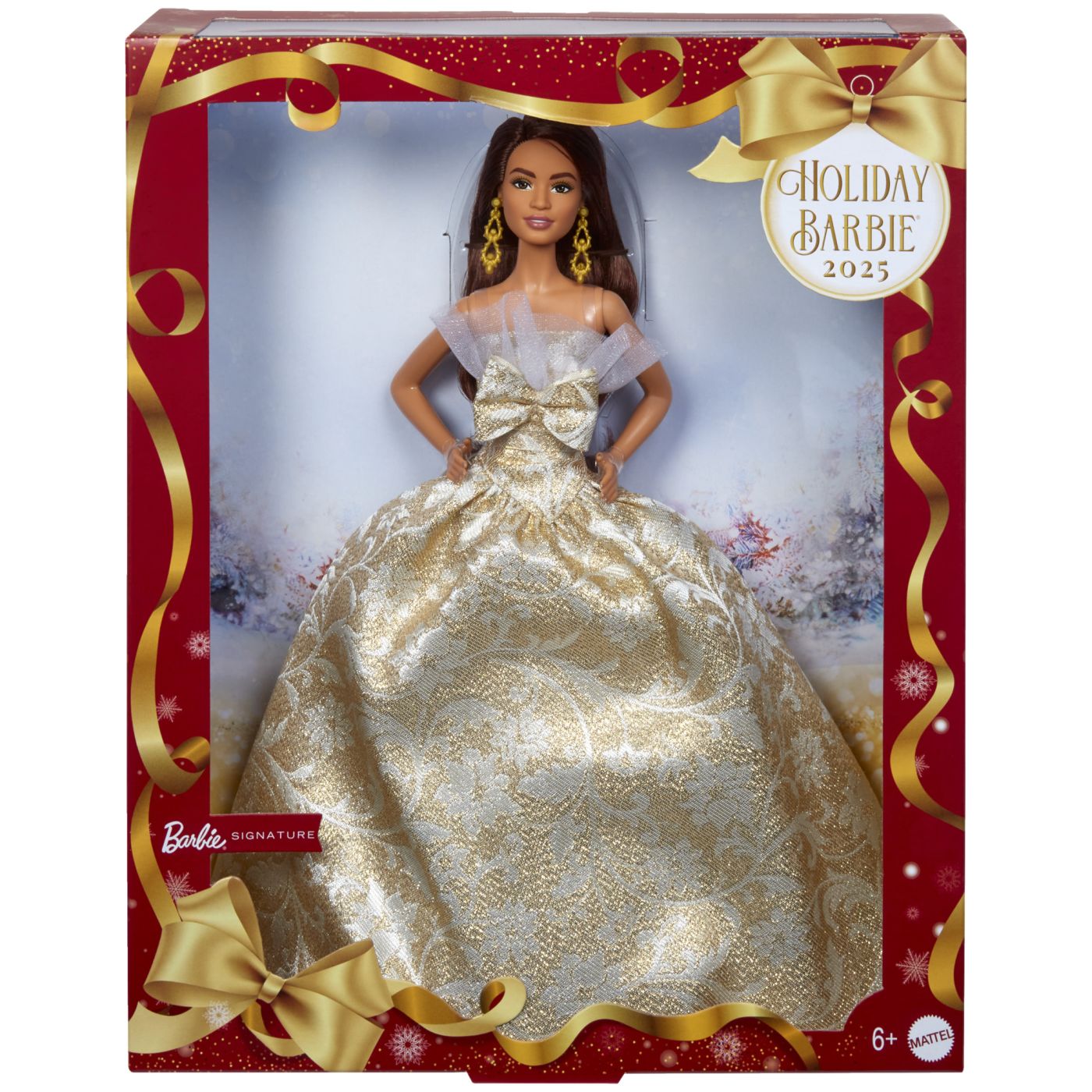 BARBIE SIGNATURE PAPUSA BARBIE BRUNETA DE SARBATORI 2025 - Imagine 1
