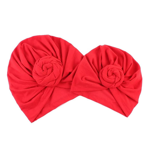 Set turbane mama-copil cu pampoane, roz drool - Roșu [ps:832c37de-8832-4783-8721-30e0e13a0198]