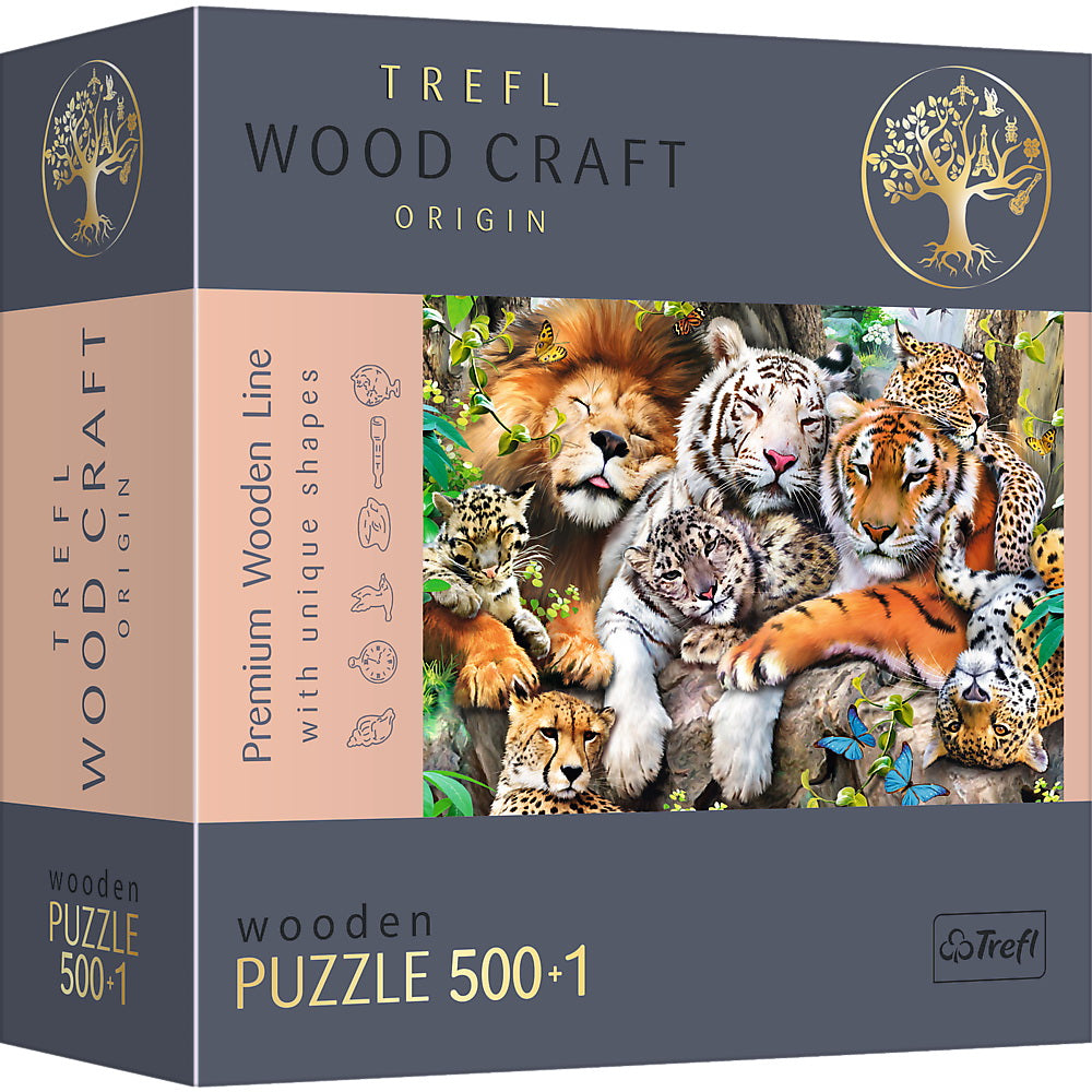 PUZZLE TREFL DIN LEMN 500+1 PIESE FELINELE DIN JUNGLA - Imagine 1 [ps:c0737c0a-698d-41a9-a0ff-f473980f5eec]