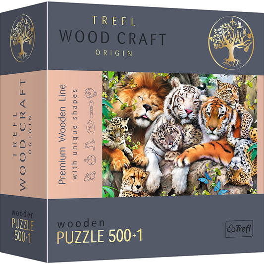 PUZZLE TREFL DIN LEMN 500+1 PIESE FELINELE DIN JUNGLA - Imagine 1 [ps:c0737c0a-698d-41a9-a0ff-f473980f5eec]