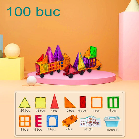 Set Cuburi Magnetice Flippy, 100 Piese - Jucărie Educativă - Default Title (1) [ps:5a2a7dea-5640-4772-af53-f6c41d7c144e]