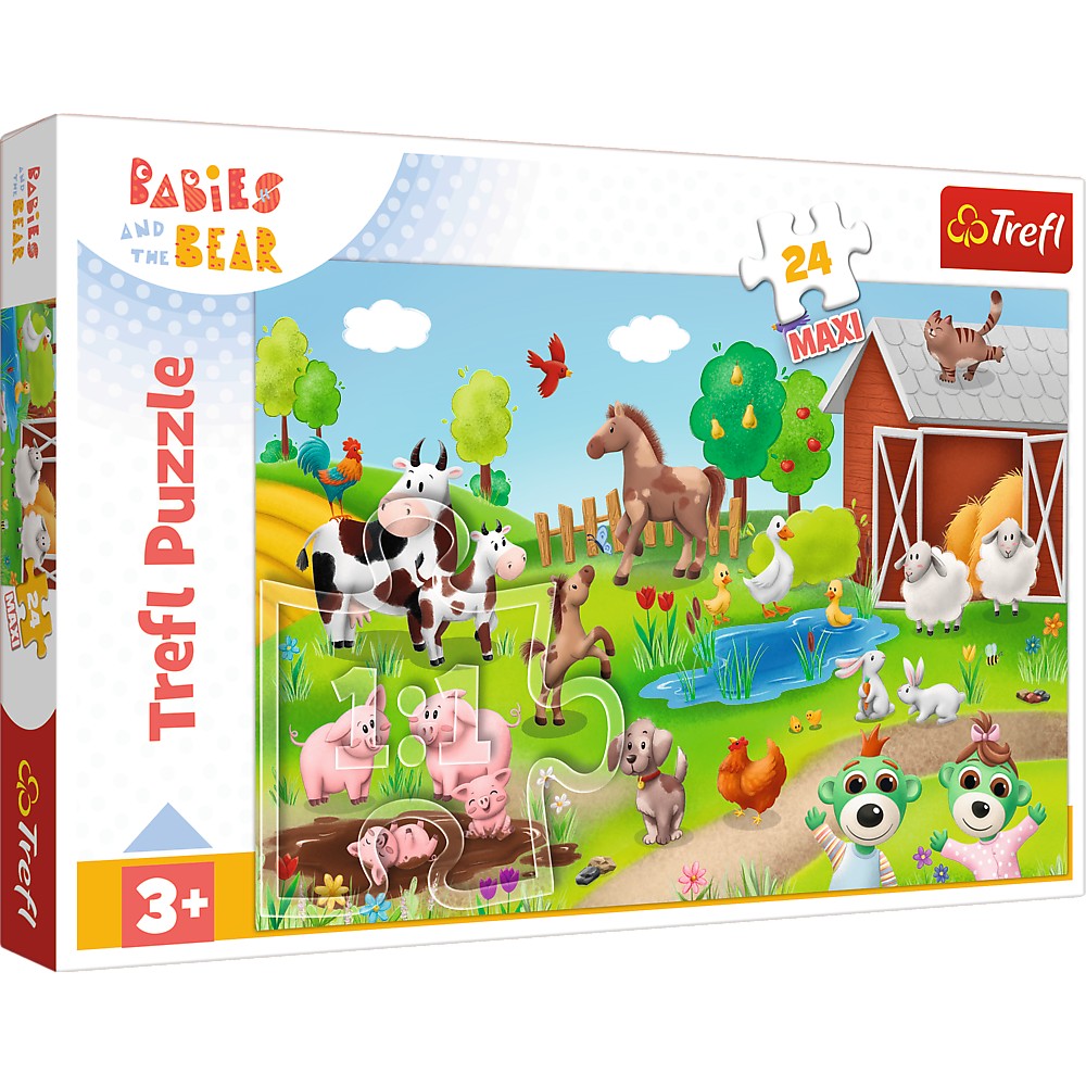 PUZZLE TREFL 24 MAXI BABIES AND THE BEAR ANIMALE LA FERMA - Imagine 1 [ps:462558b5-8b02-4da8-926d-a272109a6a9f]