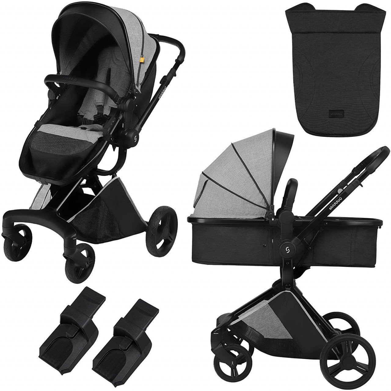 Carucior transformabil 2 in 1 Skiddou Nasjo Normandic - Gri