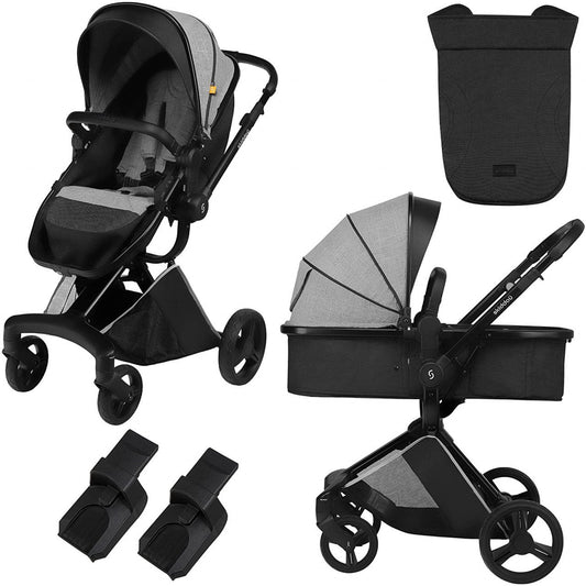 Carucior transformabil 2 in 1 Skiddou Nasjo Normandic - Gri