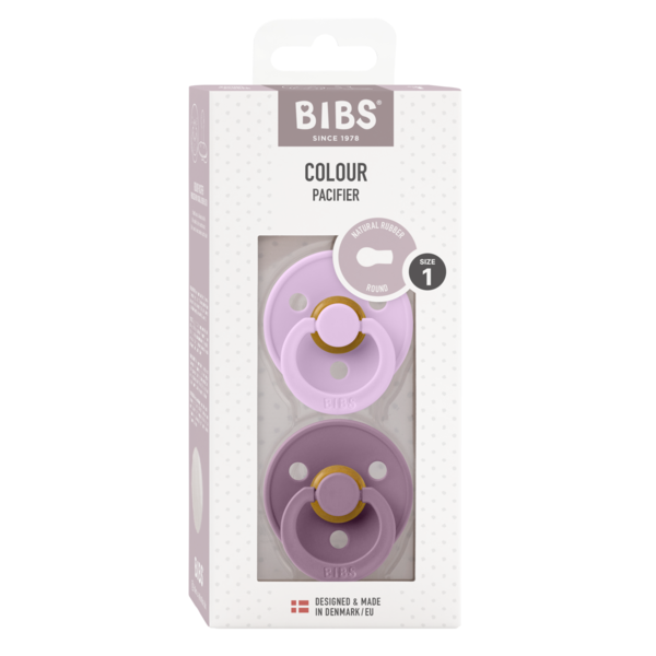 Set 2 Suzete BIBS Colour Latex, Tetină Rotundă, 0 luni - Mauve/Violet Sky (1) [ps:3b85b15f-2fab-429b-bef3-064cc033c802]