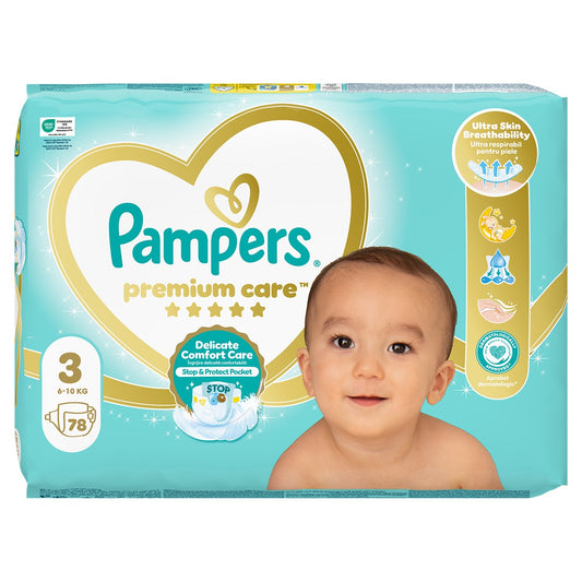 PAMPERS Premium Care, scutece, 6-10 kg, marime 3, Jumbo - Imagine 1