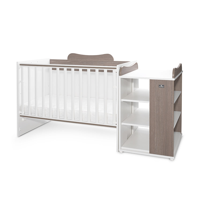Pătuț Modular Multifuncțional Lorelli Multi, White Orchid - White & Coffee (1) [ps:5601a8fc-ab68-4a00-83b2-83146738fc83]
