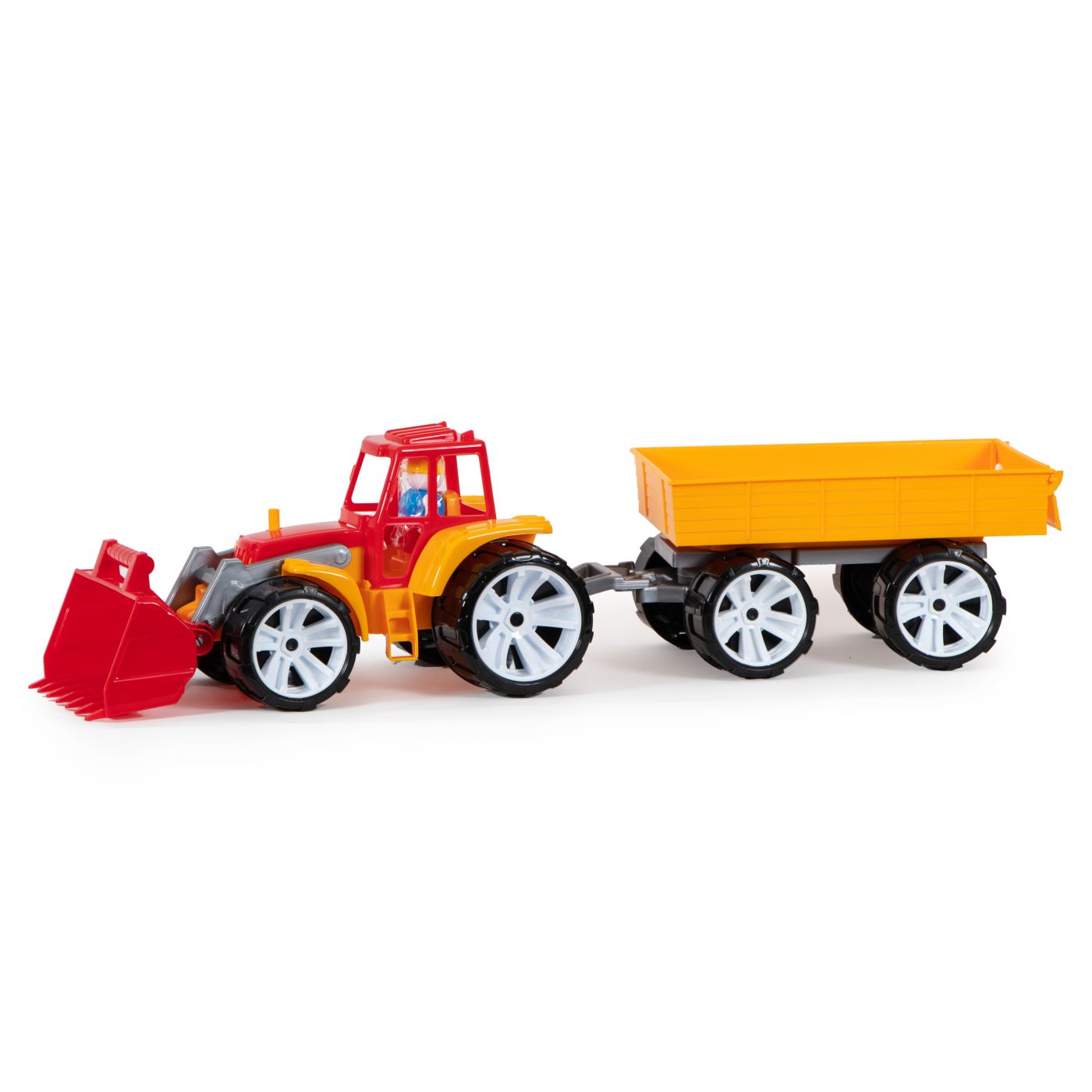 Tractor Bams 4 cu Remorcă Roșu Portocaliu - Viva Toys - Default Title (1) [ps:26087c7d-1f66-4d33-9b16-385a4bb9ce6c]
