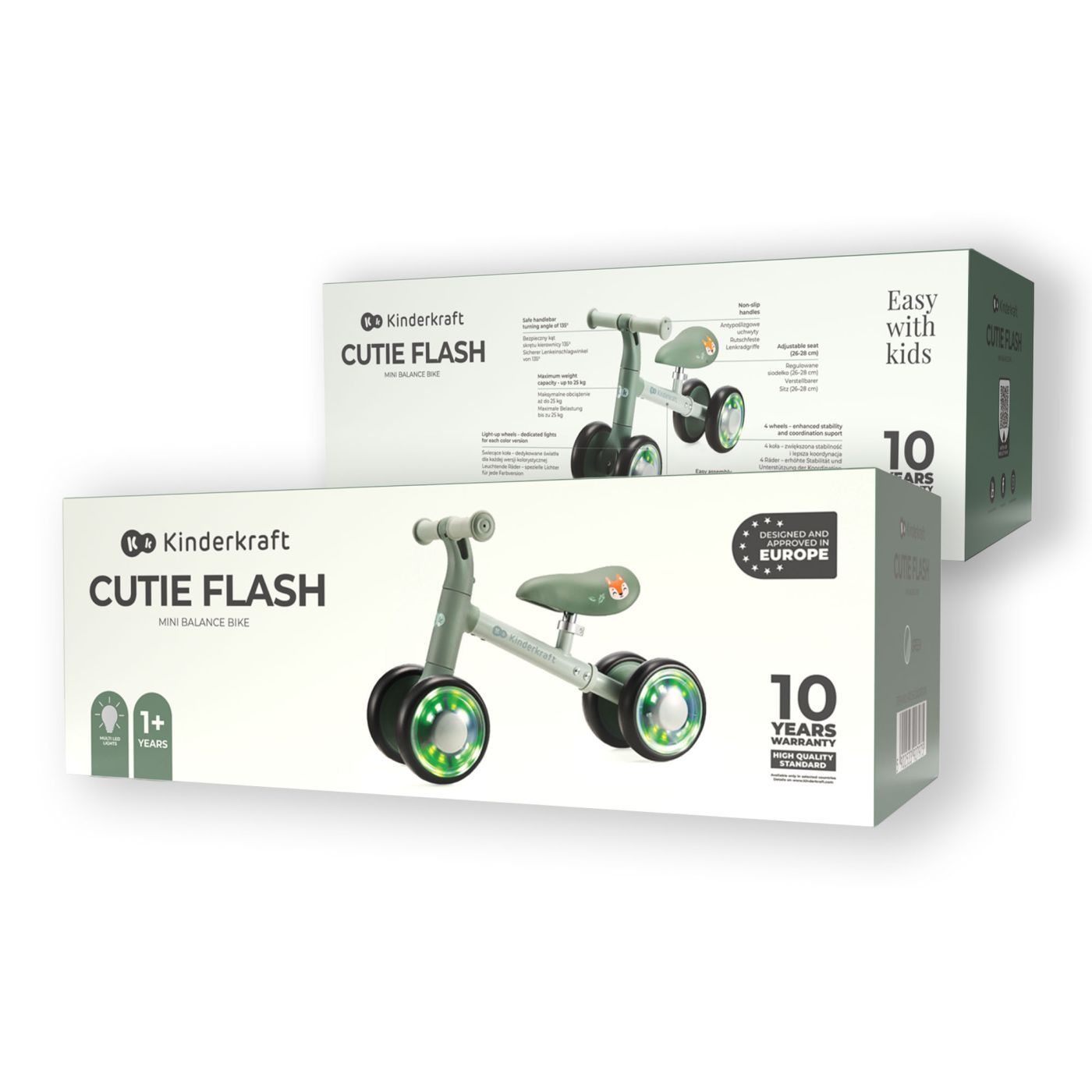 BICICLETA ECHILIBRU CUTIE FLASH, GREEN Kinderkraft - Verde