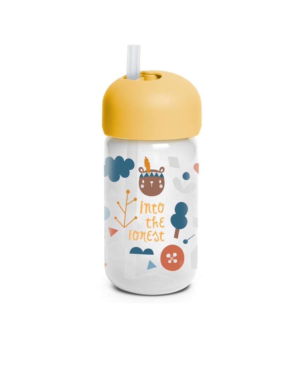 Sticlă de apă cu pai inclus, 340 ml, galben, Forest, - Imagine 1 [ps:df65c246-5a84-4296-b786-8000c753733c]