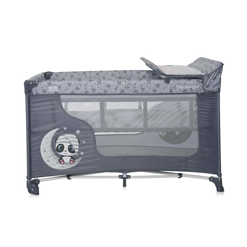 Pătuț Pliabil Lorelli Moonlight, 2 Nivele, Cool Grey Pandas - Cool Grey Pandas (1) [ps:1f848a04-1648-43f8-b1c4-13e13b8e9987]