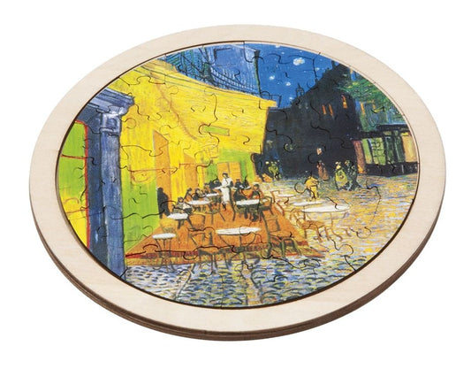 Puzzle arta rotund din lemn Cafe de Nuit, Fridolin - Imagine 1 [ps:1dc714ac-3b69-4430-b9cc-773f08de4e3c]