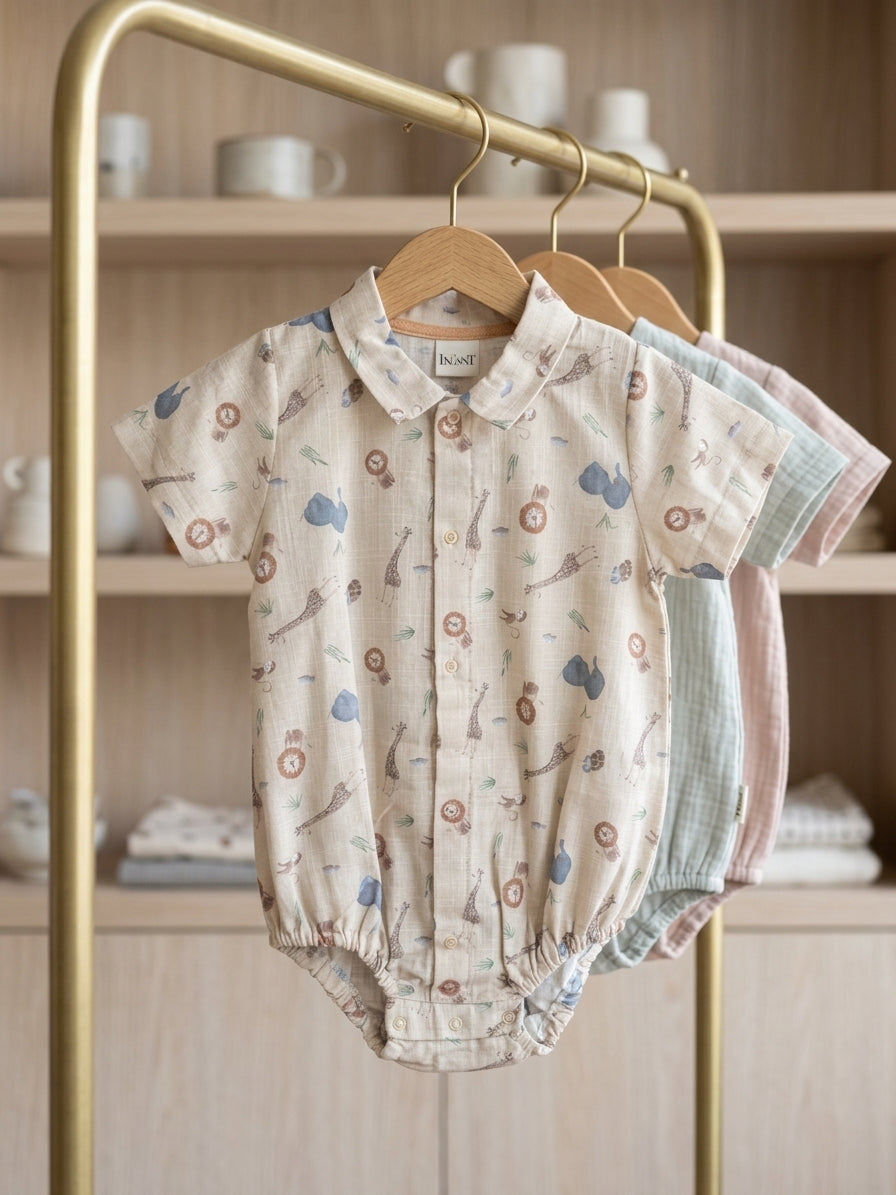 Body cu guler și imprimeu safari, Flexi 0-3 Luni Bleu INFANT - 6-9 Luni (1) [ps:1a66e477-0e03-450f-8391-36f383876de0]