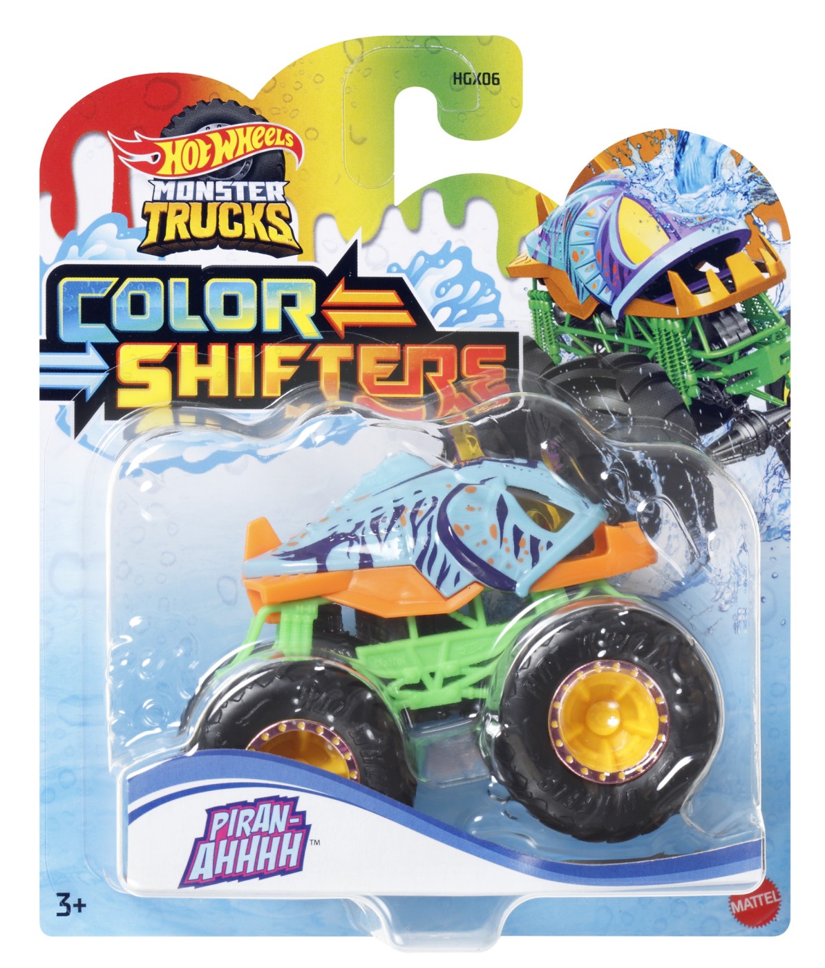 HOT WHEELS MONSTER TRUCK CAMION PIRAN-AHHHH CU CULORI - Imagine 1 [ps:77ee1f9f-1acc-4b00-a76b-42971c04f05c]