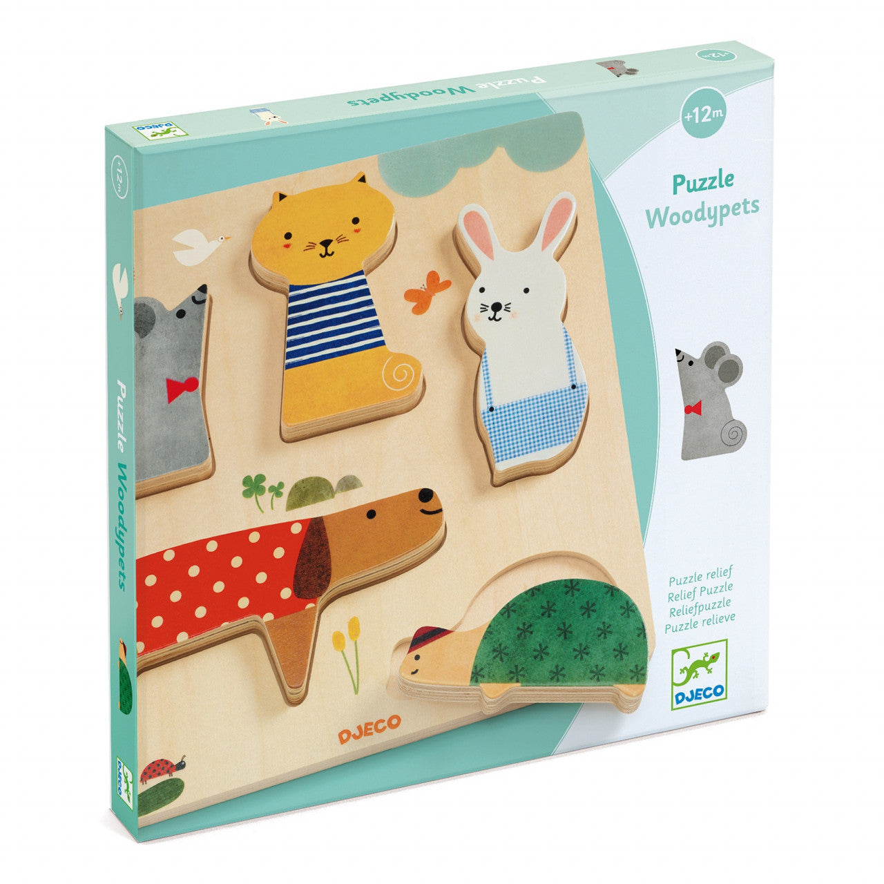 Puzzle din lemn Animale de companie, Djeco - Imagine 1 [ps:baba4ad1-8e41-42f0-a215-2435875c4745]