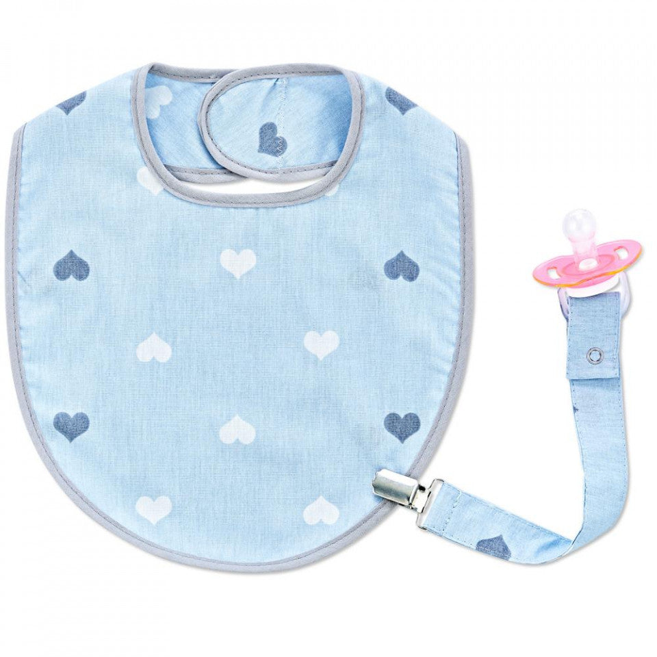 Baveta cu suport pentru suzeta BabyJem (Culoare: Gri) - Bleu [ps:b0dd8c6f-e465-42e0-a558-15b136569193]