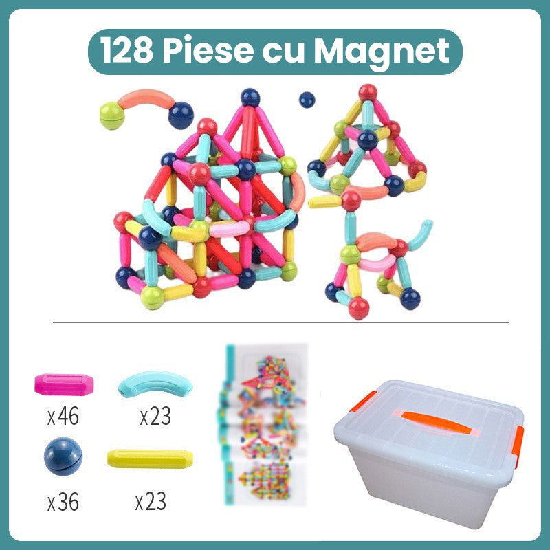 Piese Magnetice Flippy, Set 128 Piese Multicolor - Default Title (1) [ps:24aea060-bb00-4dae-ab92-6c7a2e4d4811]