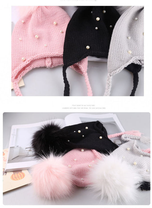 Caciulita Lora cu perlute Drool (Culoare: Negru) - Roz [ps:cabf658a-6533-44fb-9ec6-1f73f824c1bf]