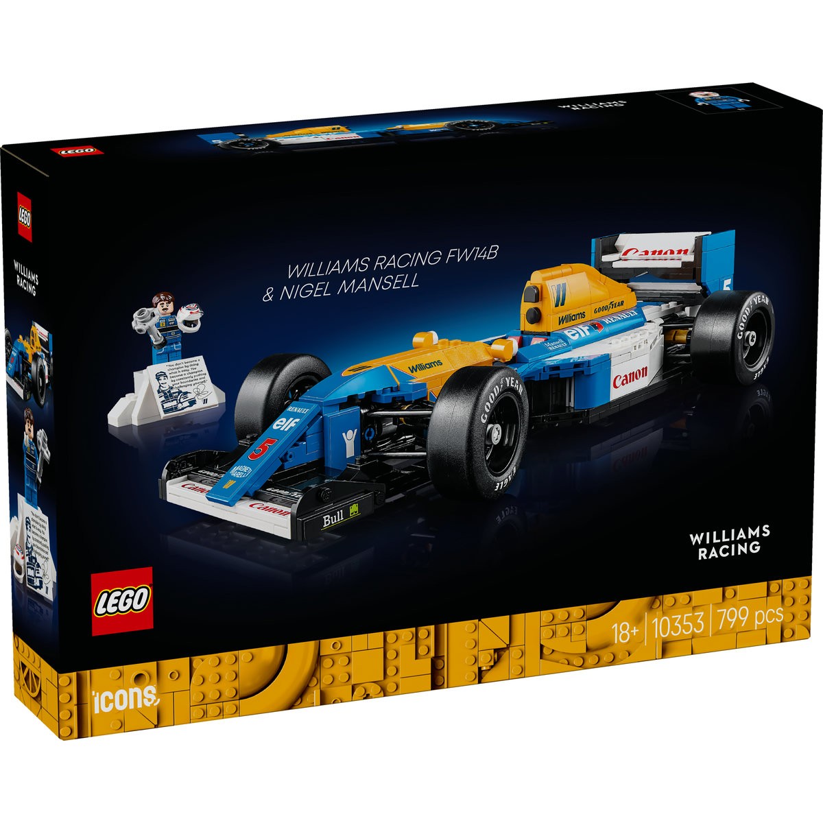 LEGO ICONS WILLIAMS RACING FW14B SI NIGEL MANSELL 10353 - Imagine 1