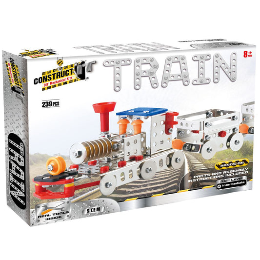 Kit STEM Locomotiva cu aburi și doua vagoane, nivel - Imagine 1 [ps:6ebd6963-f4f2-48c2-acbe-4b91800f2972]