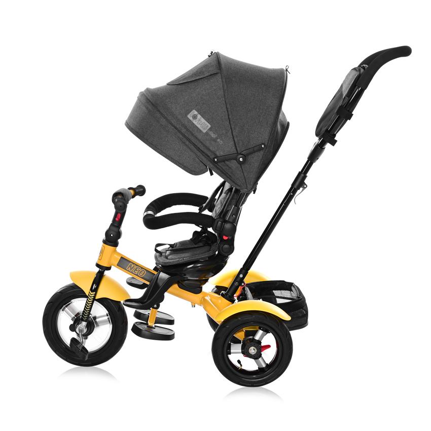 Tricicletă NEO AIR Wheels Black & Yellow Lorelli - Negru Galben (1) [ps:b96a0645-155c-48e2-888e-99e43fe99d1a]